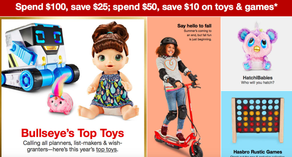 10 Off 50 Toys & Games Purchase at Target & InStore) Wheel
