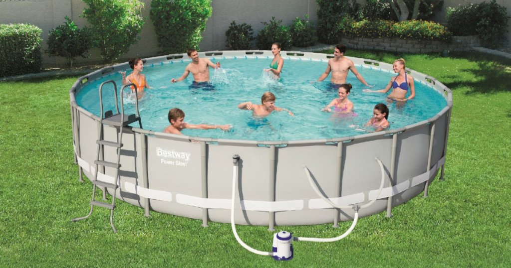 Bestway Steel Frame Pool w/ Cover, Ladder & Pump $229 Shipped (Reg ...