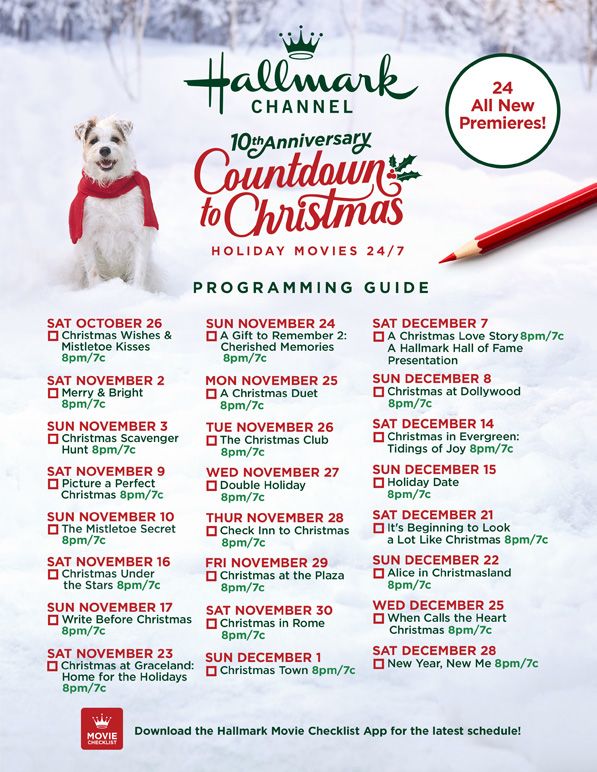 Hallmark Channel Just Released 2019 Christmas Movie Schedule Wheel N